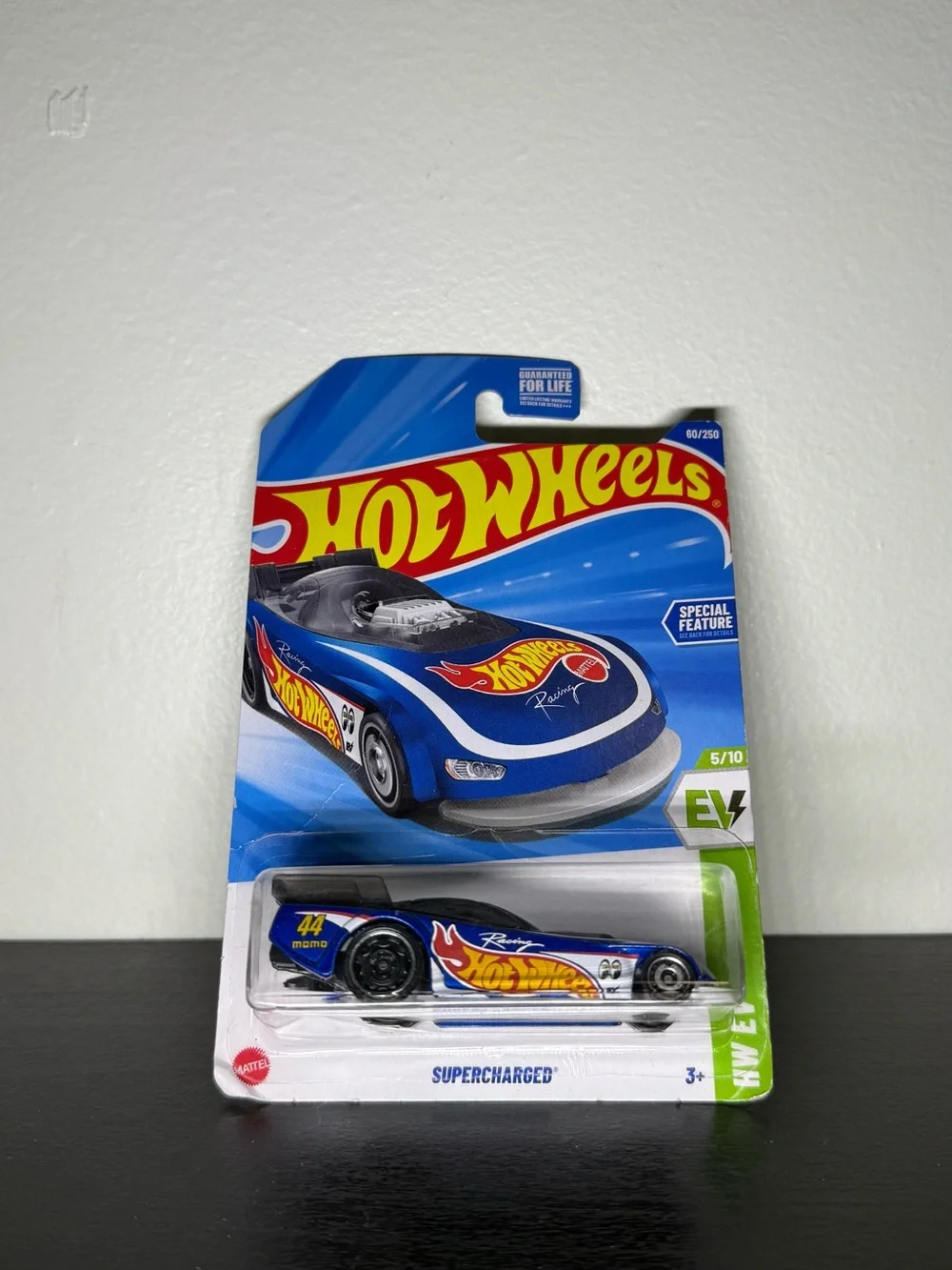 2025 Hot Wheels Supercharged Blue #60 / 250 HW EV Drag Racing Car